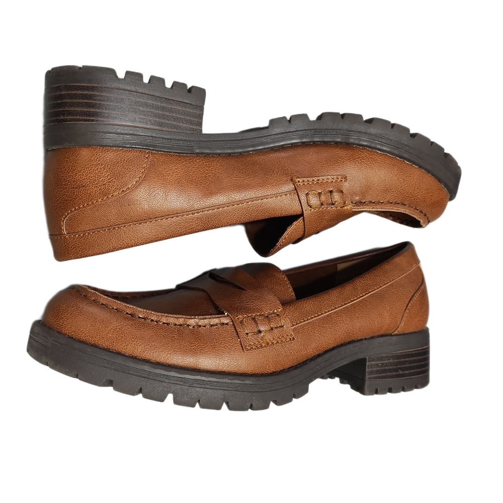 BC Footwear Roulette Penny Loafers Womens US 8 Brown Synthetic Comfort Slip On